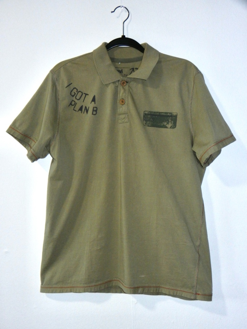 Cool Olive Polo “I Got A Plan B” View 4